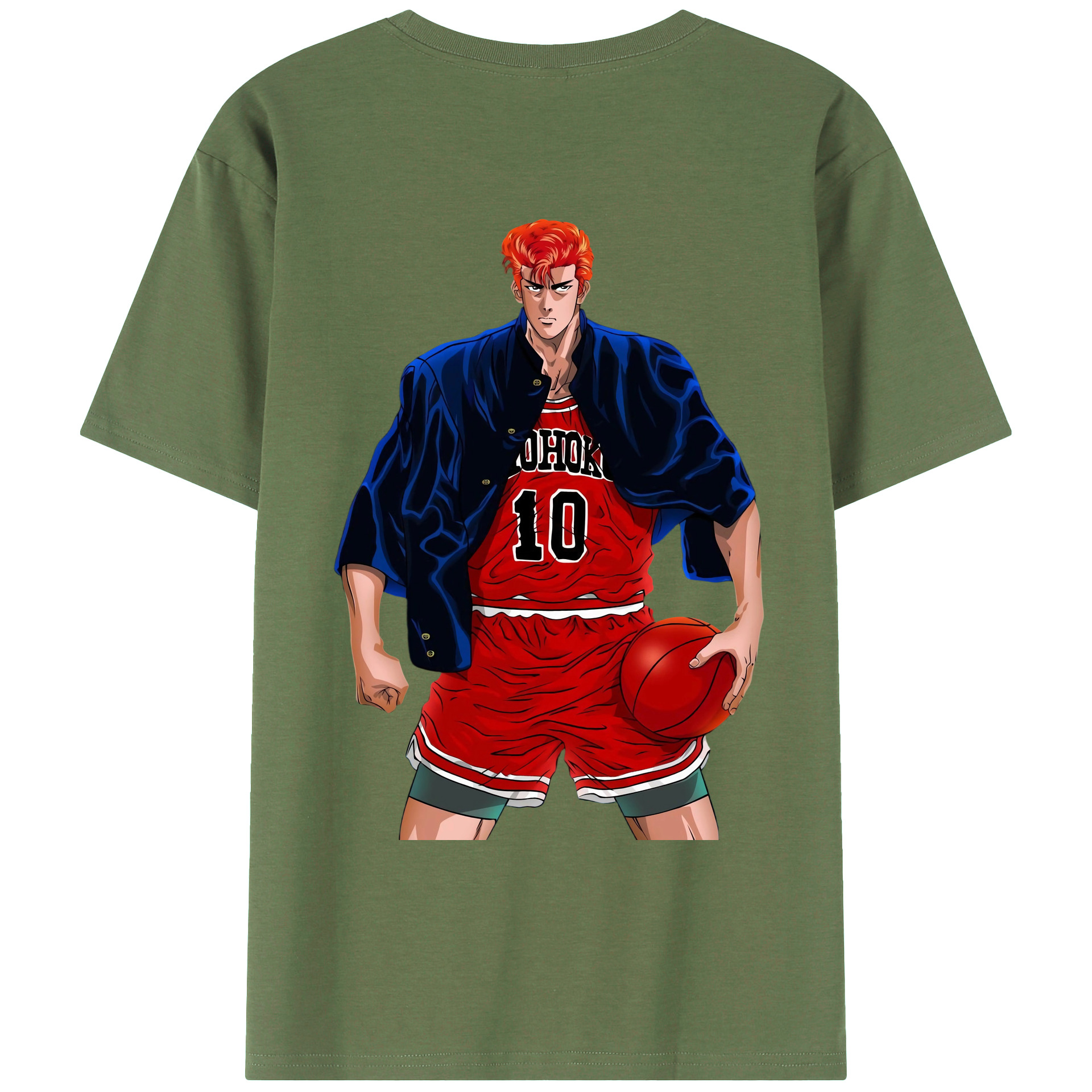 （画像用） SLAM DUNK／スラムダンク 綿100％ メンズ半袖Tシャツ（バックプリント） 通気性